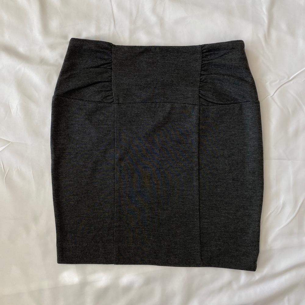 Urban Outfitters Dark Gray Shirred Waist Skirt